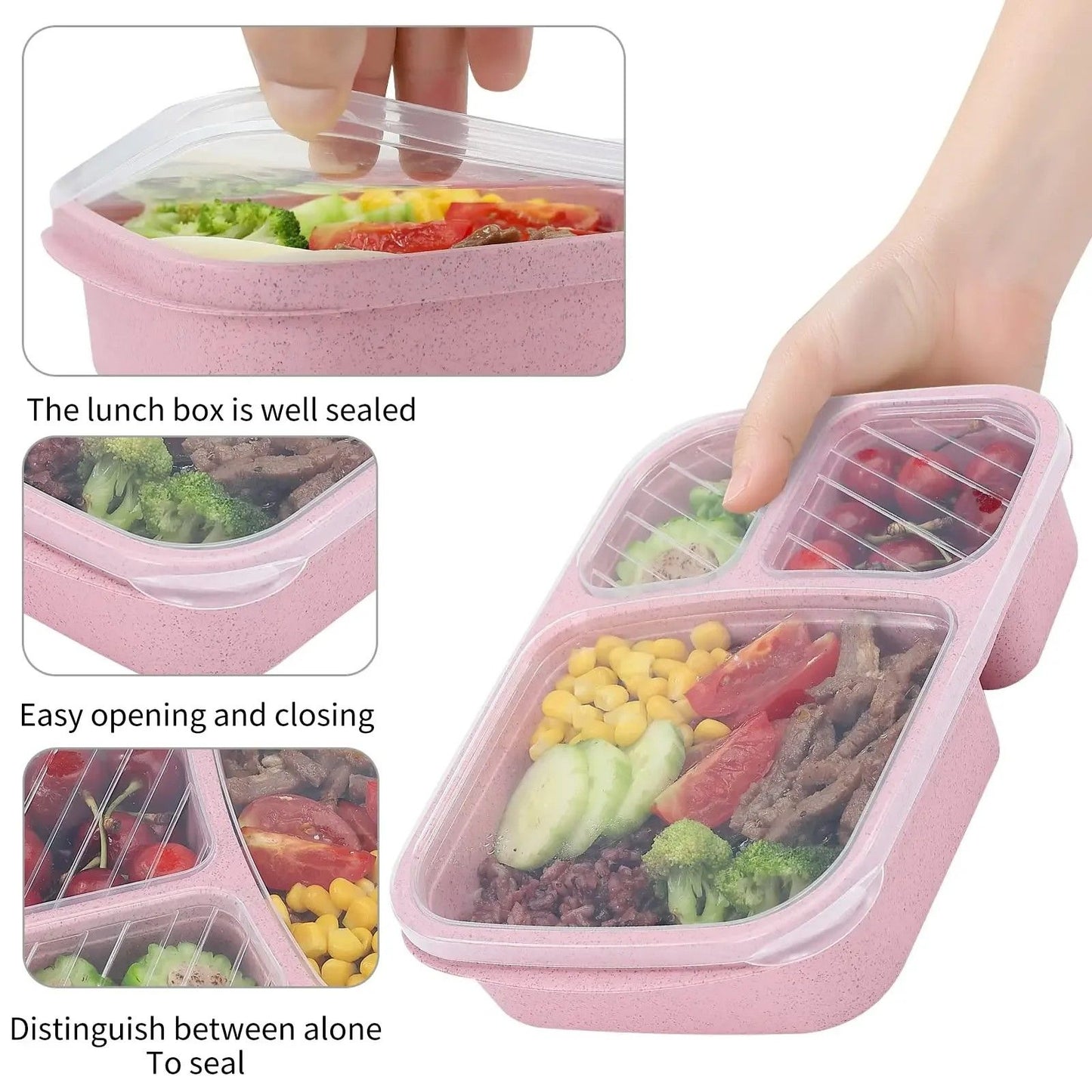 EcoStack WheatStraw 3Compartment Bento Box  Meal Prep  Food Storage Solution 3
