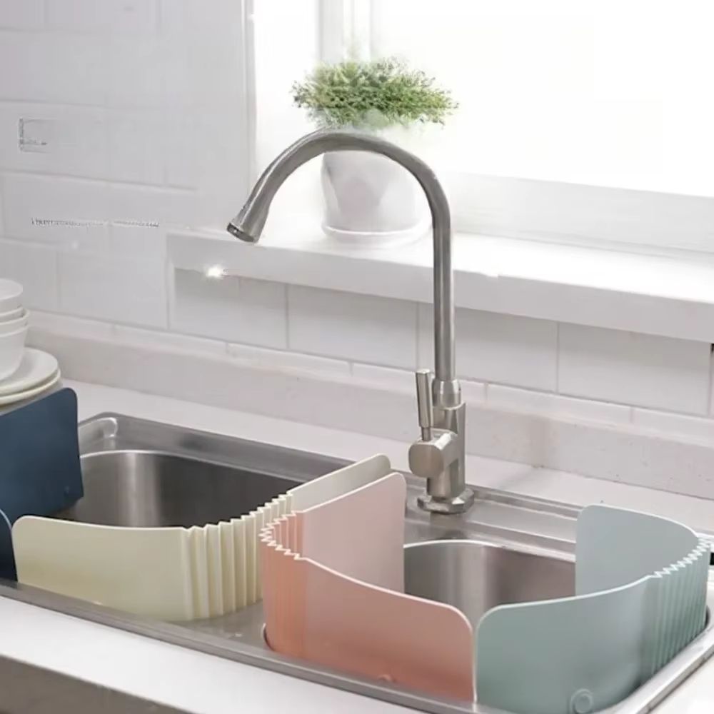 Adjustable Sink SplashBarrier  Drain Tray For Kitchen Use 2