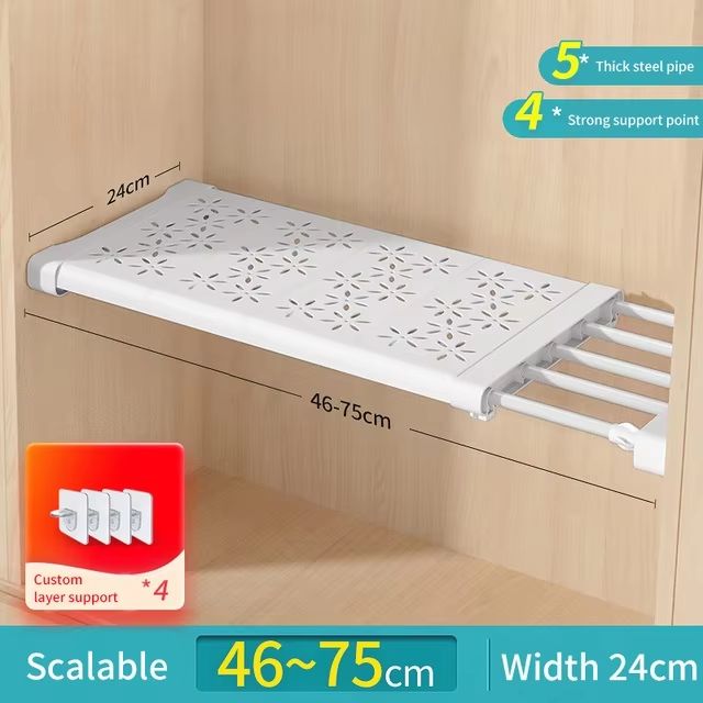 SmartSpace Adjustable WallMounted Organizer Rack  Space Saving Kitchen  Closet Storage System 11