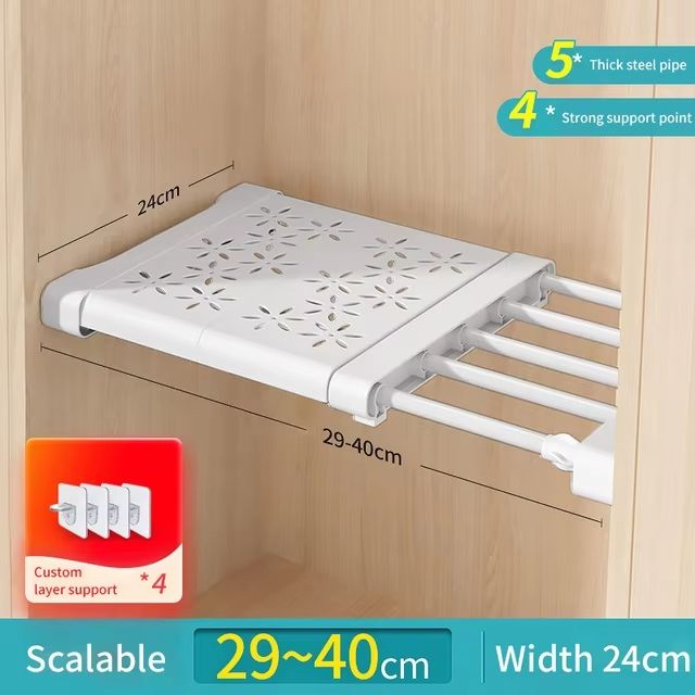 SmartSpace Adjustable WallMounted Organizer Rack  Space Saving Kitchen  Closet Storage System 6