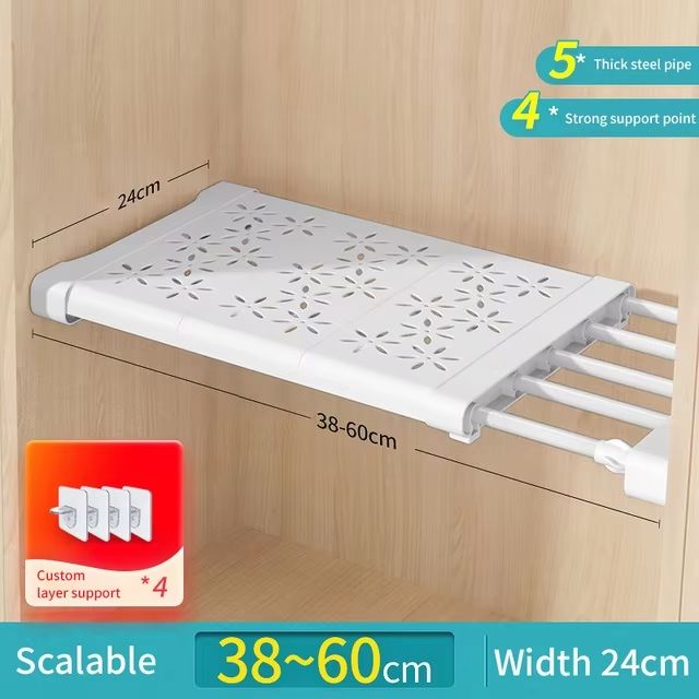 SmartSpace Adjustable WallMounted Organizer Rack  Space Saving Kitchen  Closet Storage System 7