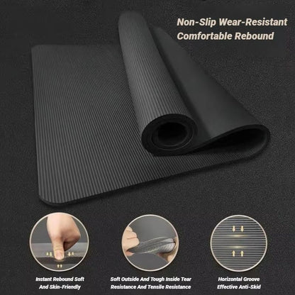 Premium ExtraThick NBR NonSlip Yoga Mat Duo For Fitness  Pilates 3