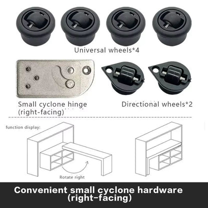 TurnMaster 90 Swivel BenchConnector Hardware Kit  Multifunctional FoldAway Table  Desk Mount System 6