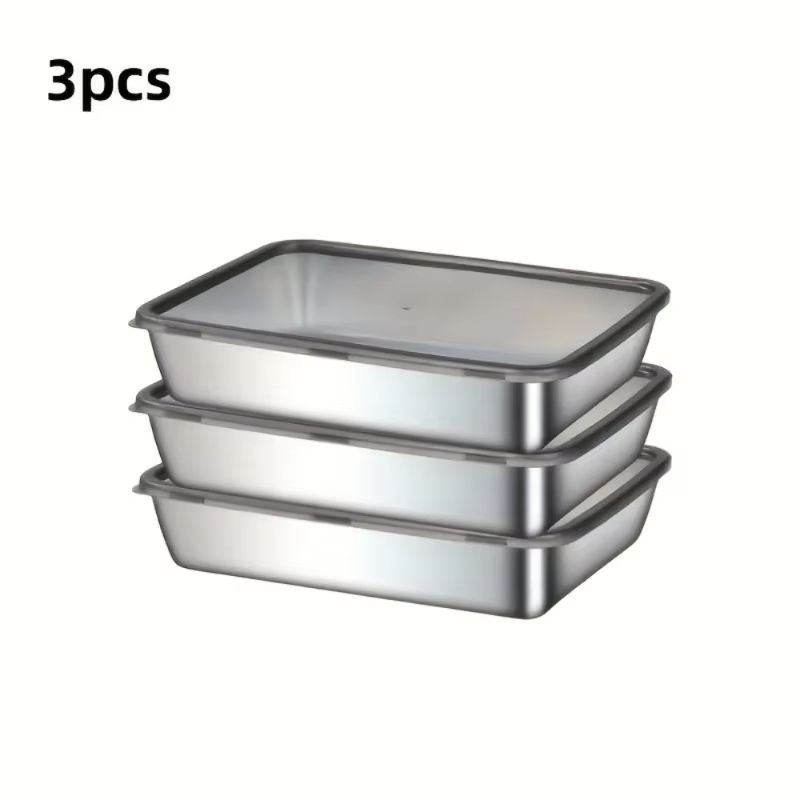 ProChef Stainless TriTray Set With Lids  NonStick Roasting  Baking System 5