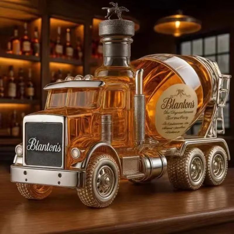 IndustrialMix Glass Spirits Dispenser  Creative Cement Blender Design Bottle For Whiskey  Vodka 4