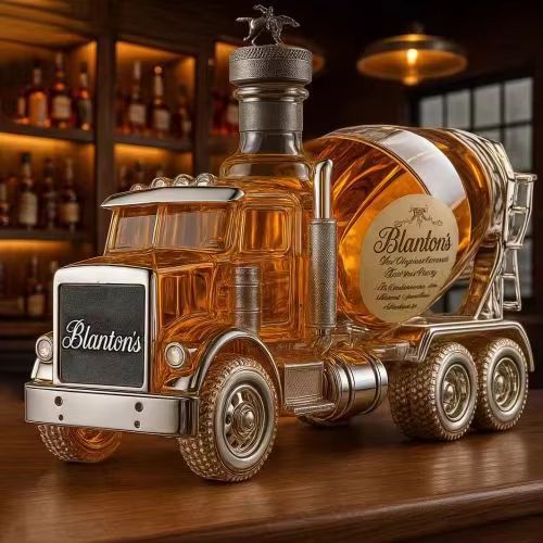 IndustrialMix Glass Spirits Dispenser  Creative Cement Blender Design Bottle For Whiskey  Vodka 8