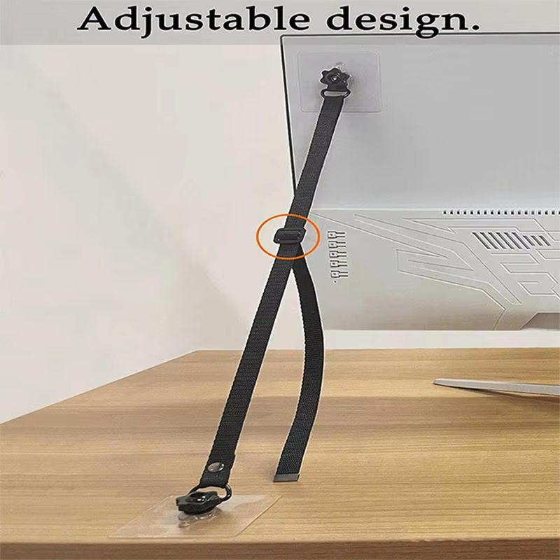 Adjustable NoDrill TV Safety Straps  AntiTip Furniture Anchors  2Piece Set 2