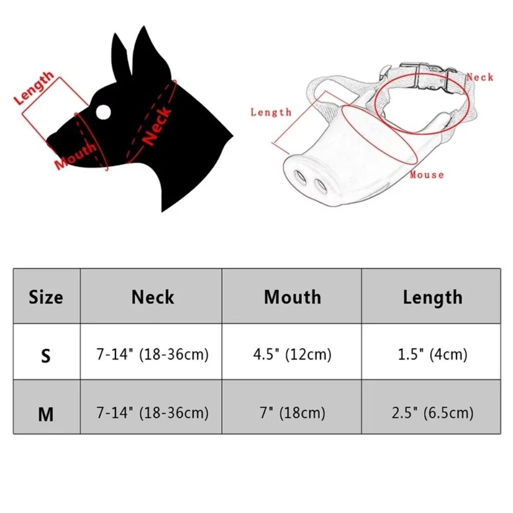 PigSnout Adjustable Breathing Mask For Puppy  Cute AntiBite AntiIngestion Pet Muzzle 5