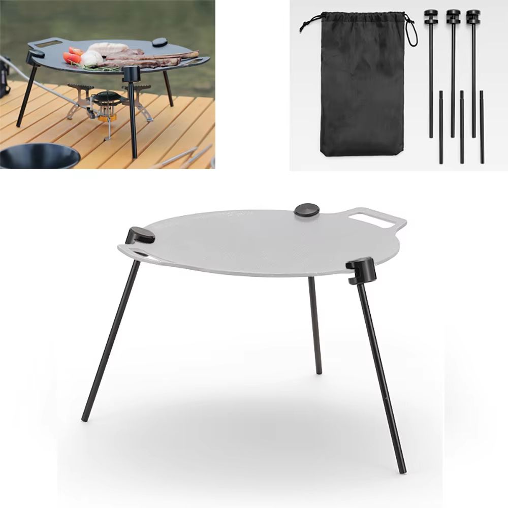 Portable Adjustable Triangular Grill & Pot Rack with Chain for Outdoor BBQ & Camping