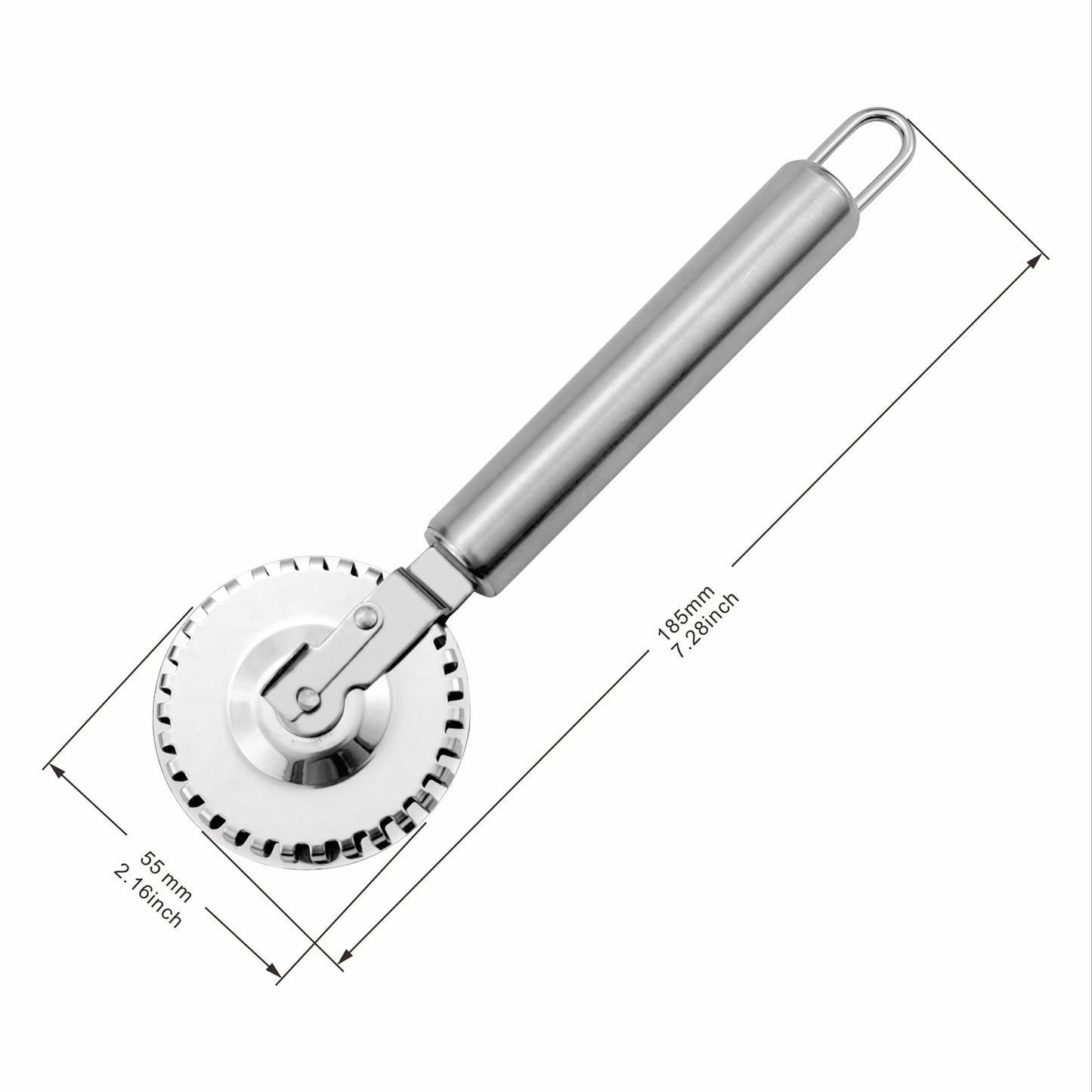 DoubleSided Stainless Steel Pastry Roller  EdgeSealing Embossing Cutter 5