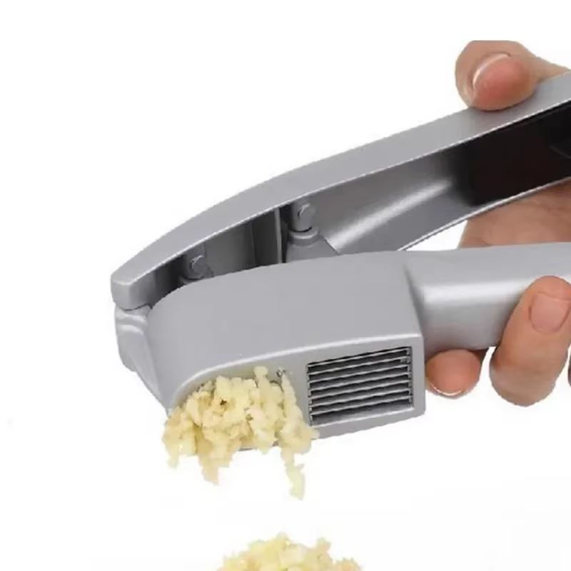 DualAction Zinc Alloy Garlic Press  Slicer  2in1 Manual Kitchen Gadget 2