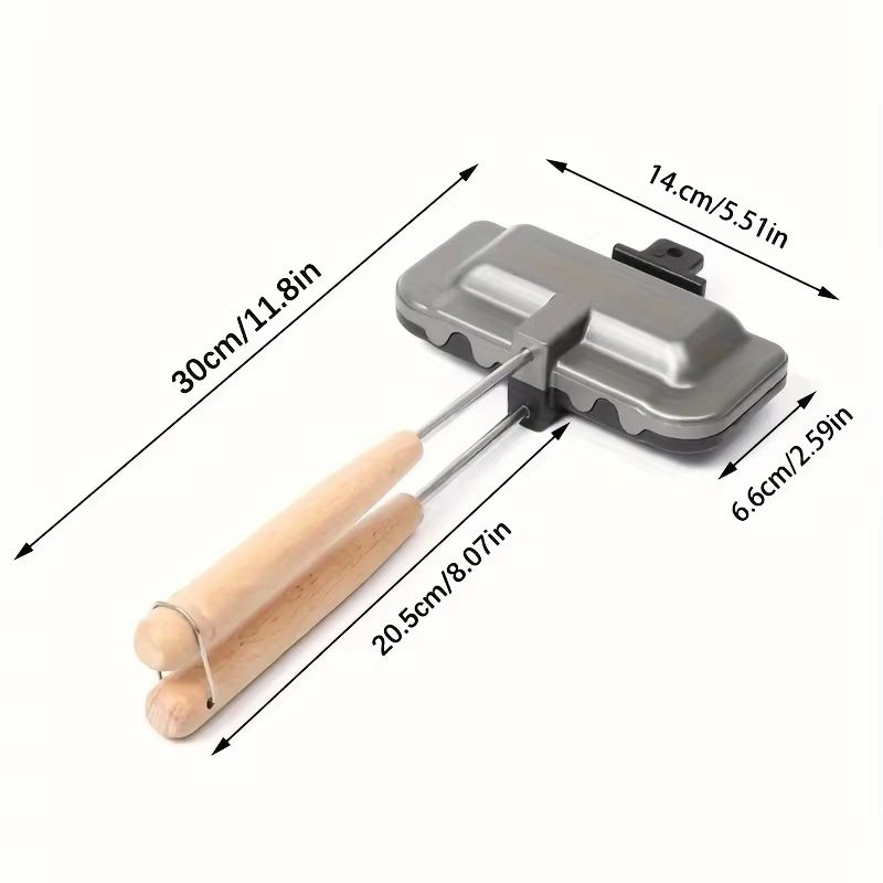 DualColor DoubleSided Aluminum Sandwich Pan  NonStick Rectangular Stovetop Toast Maker 2