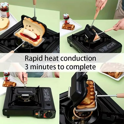 DualColor DoubleSided Aluminum Sandwich Pan  NonStick Rectangular Stovetop Toast Maker 3