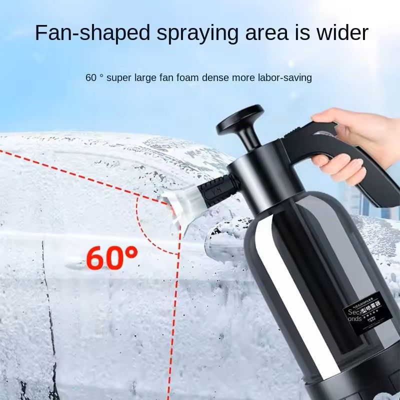 2L Hand Pump Foam Cannon  Manual Car Wash Sprayer With 3 Nozzles 3