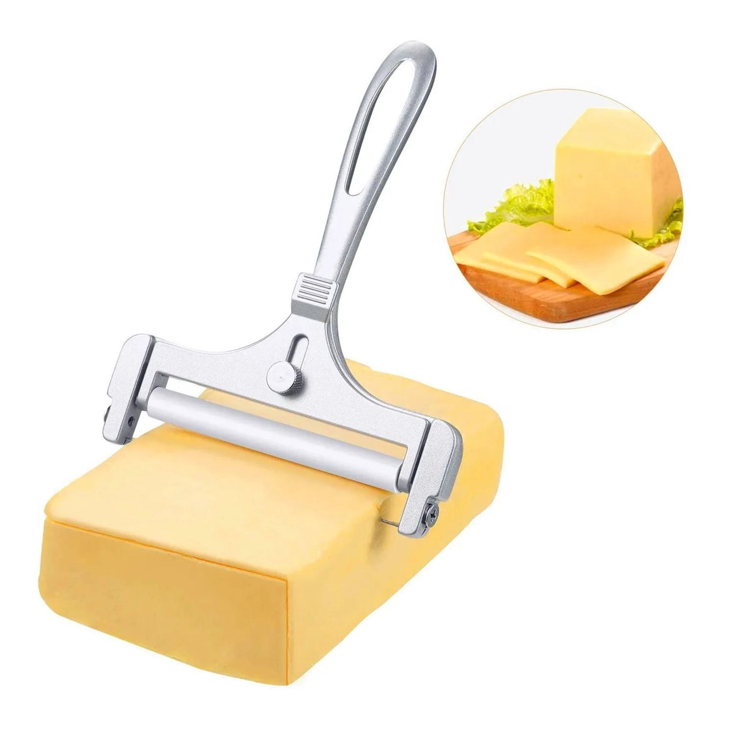 Adjustable Cheese Slicer with Wire for Cutting Soft and Semi Hard Cheeses