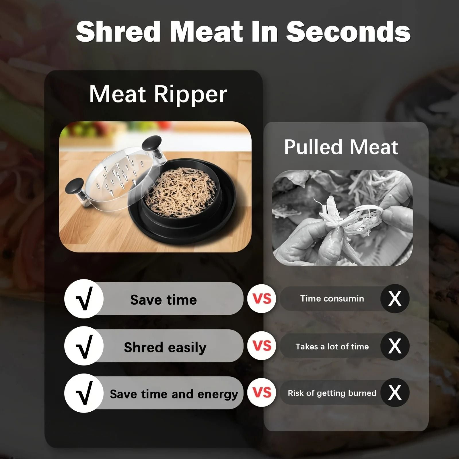 Chicken Shredder With Transparent Cover For Meat And Vegetable Chopping 3