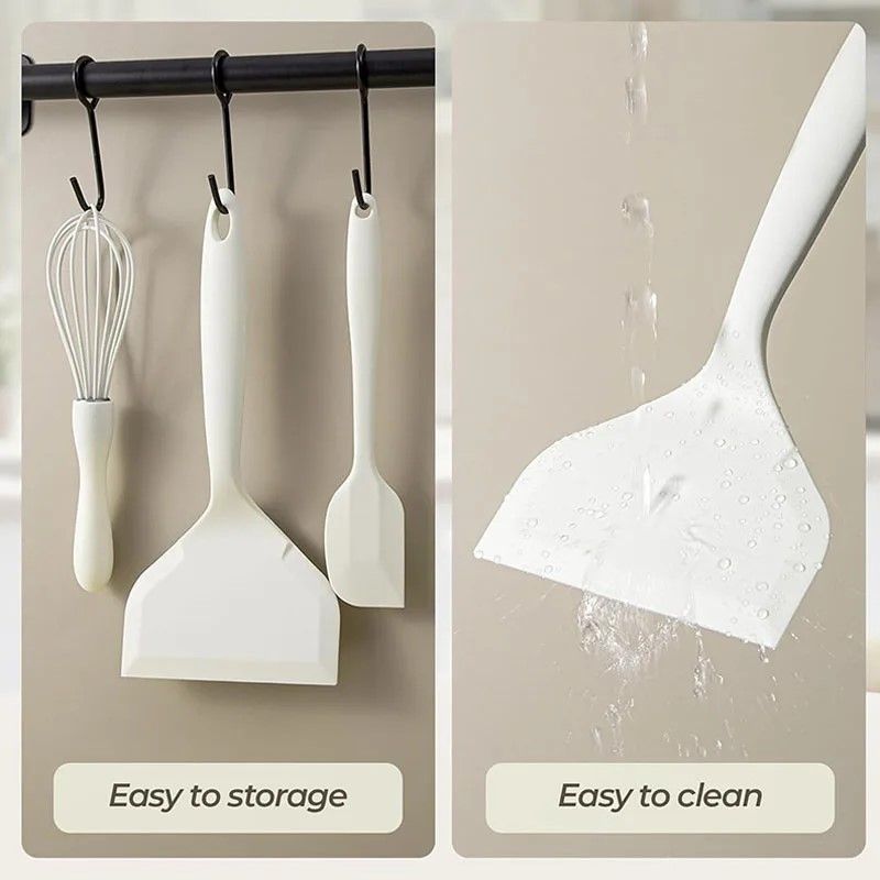 UltraWide Silicone Pancake  Pizza Turner  HeatResistant NonStick Spatula 1