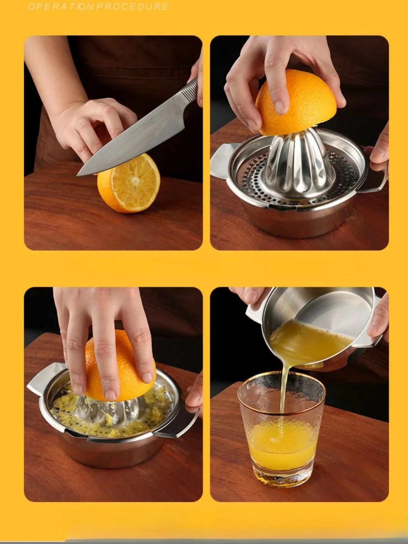 Premium Stainless Steel Citrus Press  Effortless Lemon  Orange Squeezer 5