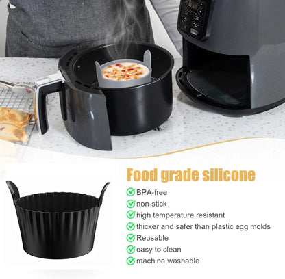Silicone Air Fryer Egg  Baking Cups  Premium FoodGrade Egg Poacher For Air Fryer Oven  Muffin Use 3
