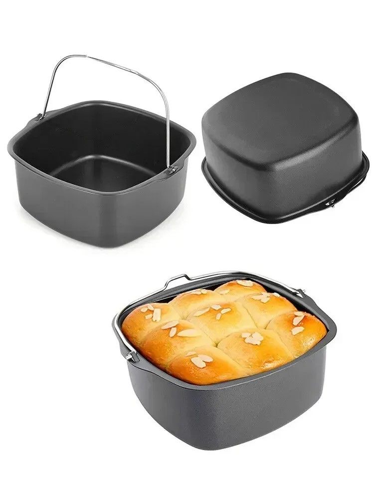 AirFryer Easy Bake NonStick Tray  Basket Set Premium Cake  Baking Pan For Air Fryer Accessories 6