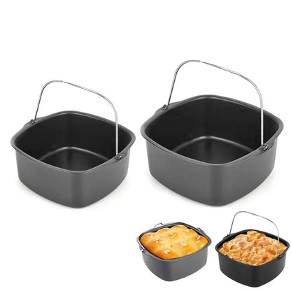 AirFryer Easy Bake NonStick Tray  Basket Set Premium Cake  Baking Pan For Air Fryer Accessories 7