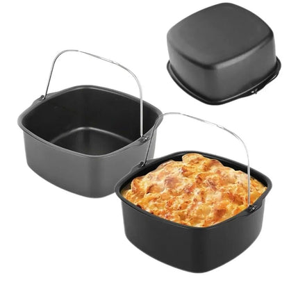 AirFryer Easy Bake NonStick Tray  Basket Set Premium Cake  Baking Pan For Air Fryer Accessories 8