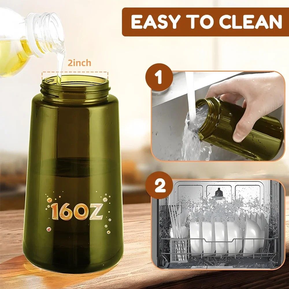 HeritageGuard 470 Ml DarkGreen Glass Oil Dispenser  Sprayer  Premium LightBlocking Kitchen Bottle 4