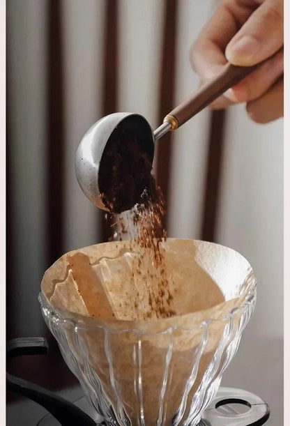 Walnut Wood Premium 25 Ml Coffee Scoop  Long Handle Stainless Steel Measuring Spoon 2