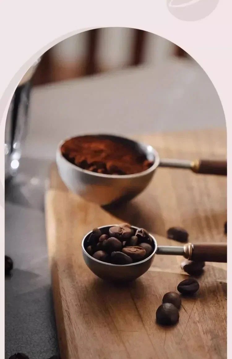 Walnut Wood Premium 25 Ml Coffee Scoop  Long Handle Stainless Steel Measuring Spoon 1