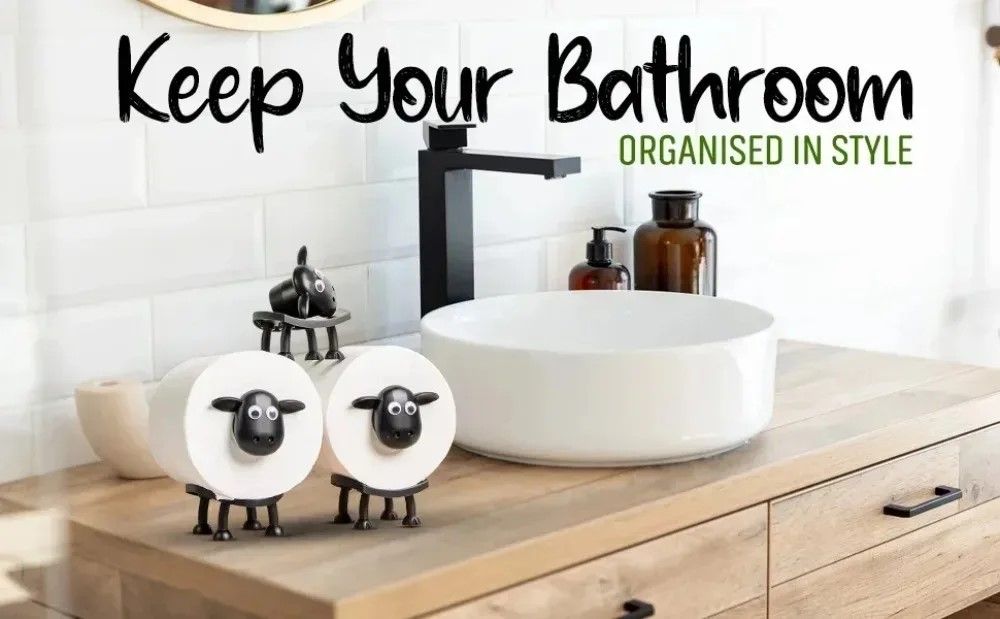 Sheepy StandUp Toilet Paper Holder  Whimsical Freestanding Sheep Toilet Paper Holder  Bathroom Deco