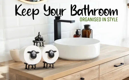 Sheepy StandUp Toilet Paper Holder  Whimsical Freestanding Sheep Toilet Paper Holder  Bathroom Deco