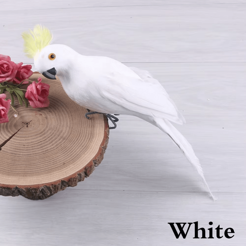Handcrafted Feather Parrot Garden Decor 5