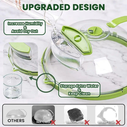 MoistGuard Clear Microwave Splatter Cover With Builtin Water Steamer  Handle  Clear Plate Shield 2