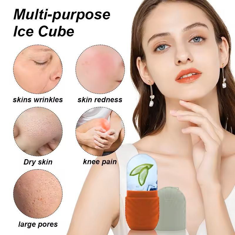 Reusable Silicone Ice Facial Massager  Skin Cooling Applicator 10