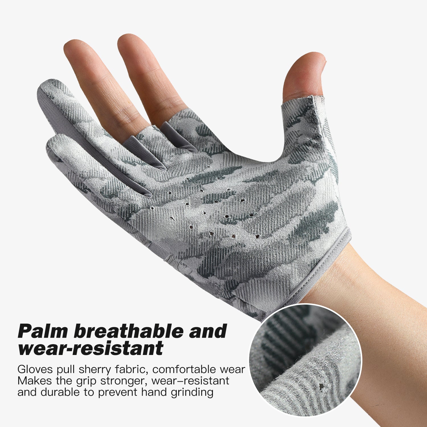 Fishing Gloves For Men Summer Three Finger Cut Gloves Anti Slip Ice Silk Breathable Thin UV Sunscre 1