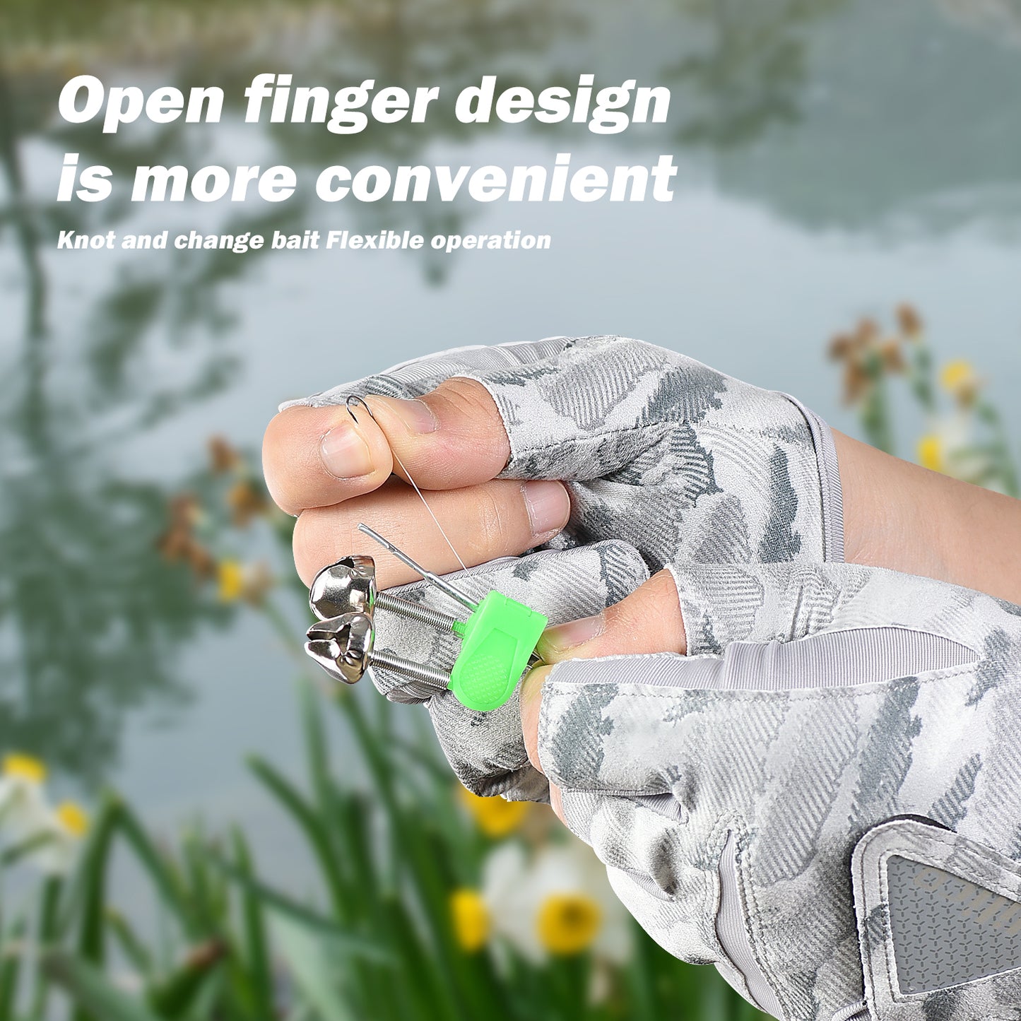 Fishing Gloves For Men Summer Three Finger Cut Gloves Anti Slip Ice Silk Breathable Thin UV Sunscre 4