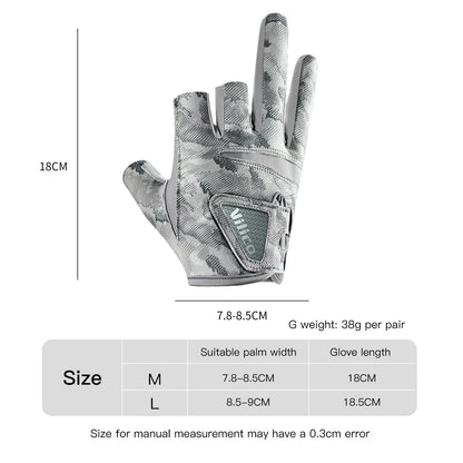 Fishing Gloves For Men Summer Three Finger Cut Gloves Anti Slip Ice Silk Breathable Thin UV Sunscre 5