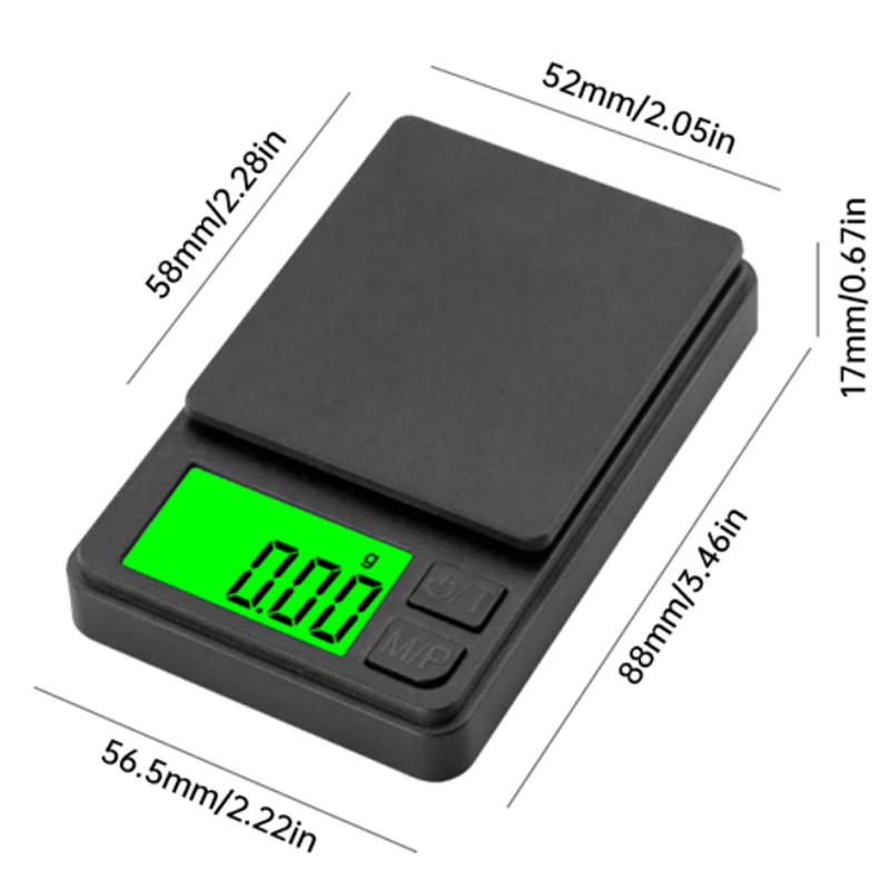 Precision Pocket Scale Digital Gram, Jewellery Food Scale, Ounces Grains Mini Scale with Back Lit LCD for Travel
