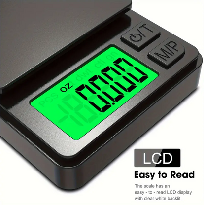 Precision Pocket Scale Digital Gram, Jewellery Food Scale, Ounces Grains Mini Scale with Back Lit LCD for Travel