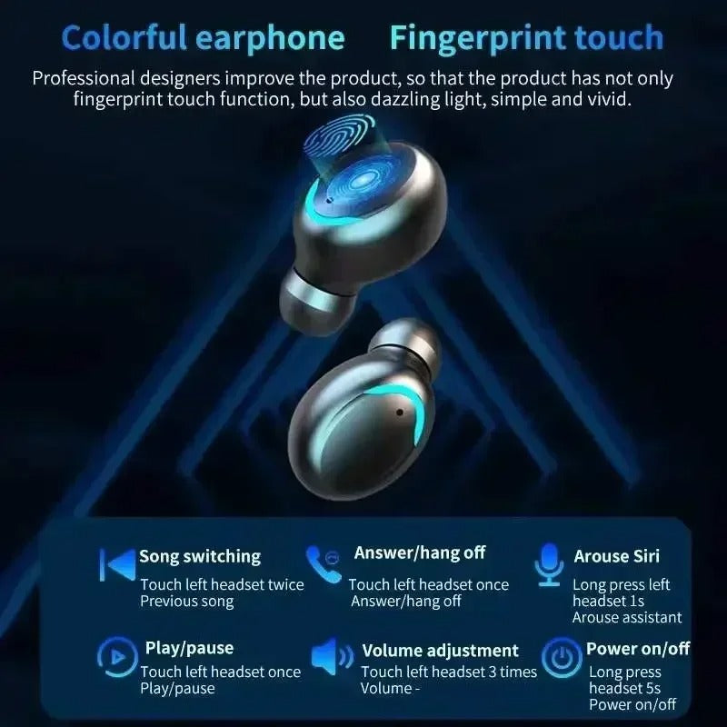 Earphone Bluetooth Wireless Headphones Stereo Sports Earbuds Headset With Mic Hearing Aids Hand Fre 2