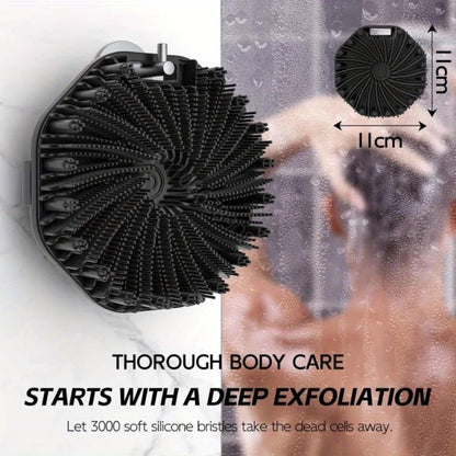 DeepCare Silicone Back Scrub Brush  Soft Exfoliating Shower Massager With Handle 1