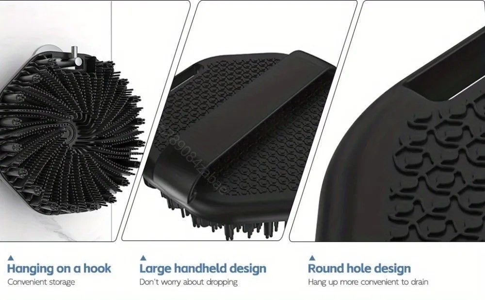 DeepCare Silicone Back Scrub Brush  Soft Exfoliating Shower Massager With Handle 6