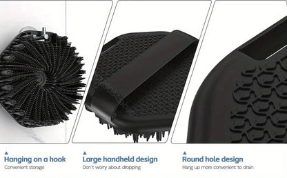DeepCare Silicone Back Scrub Brush  Soft Exfoliating Shower Massager With Handle 6