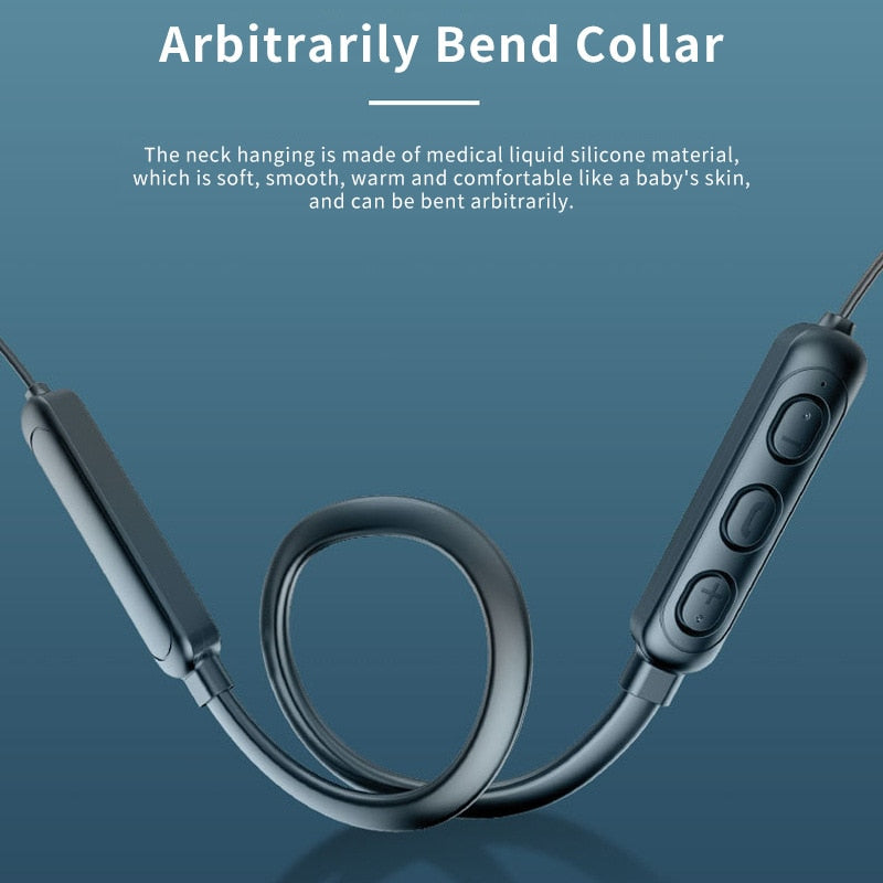 Wireless Bluetooth Headset Neck Hanging Sports Headset Stereo Noise Reduction Universal Microphone 4