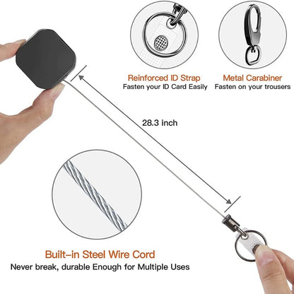 Anti loss Easy to Pull Buckle, Retractable Key Chain Belt Clip, Square Badge Reel, Accessorises Para Auto Key Chain