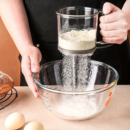 Hand Press Design Transparent, Semi Automatic Flour Sifter With, Non stick Baking Tools, Flour Sieve Kitchen Gadgets