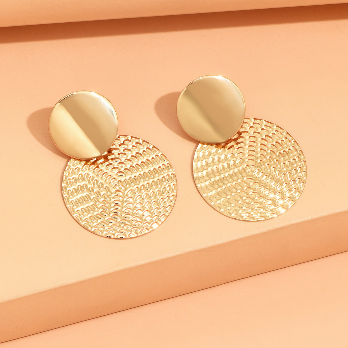 Geometric Metal Round Earrings For Women, Aretes De Mujer Bohemia Trendy, Fashion Wedding Jewelry