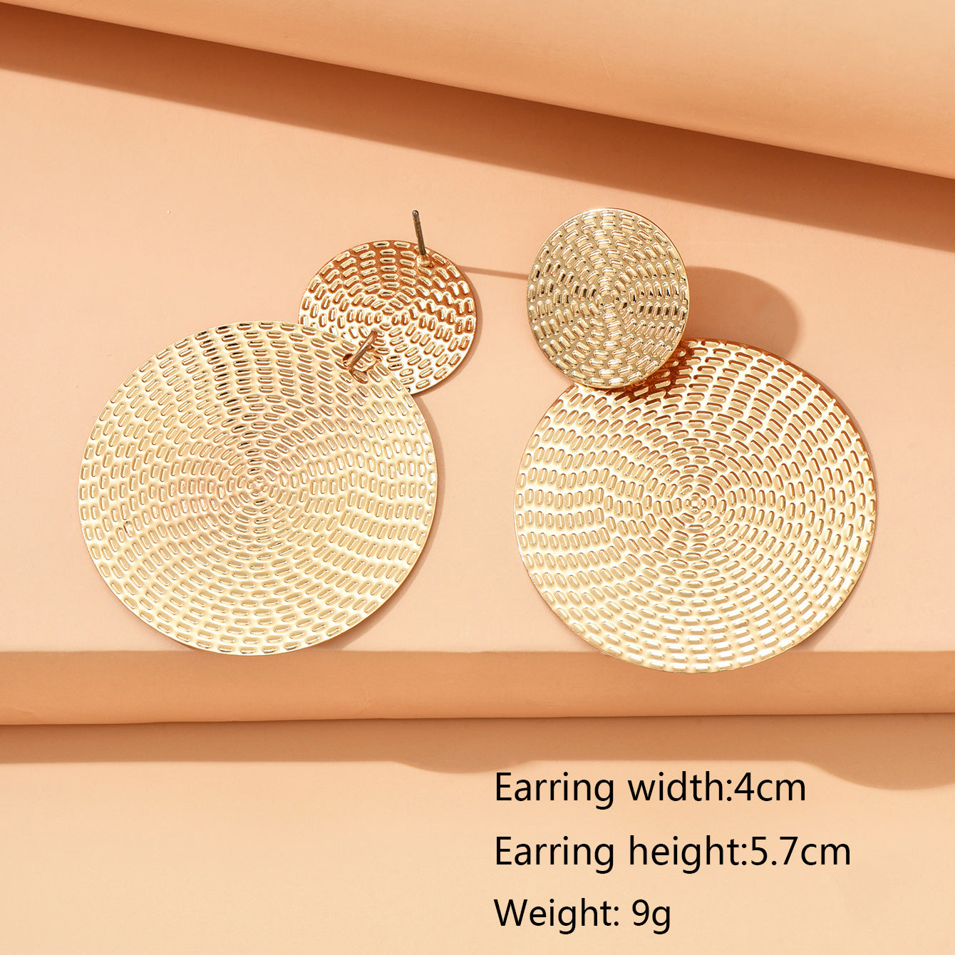 Geometric Metal Round Earrings For Women, Aretes De Mujer Bohemia Trendy, Fashion Wedding Jewelry