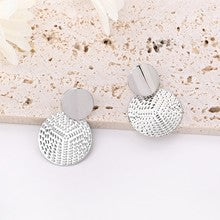 Geometric Metal Round Earrings For Women, Aretes De Mujer Bohemia Trendy, Fashion Wedding Jewelry