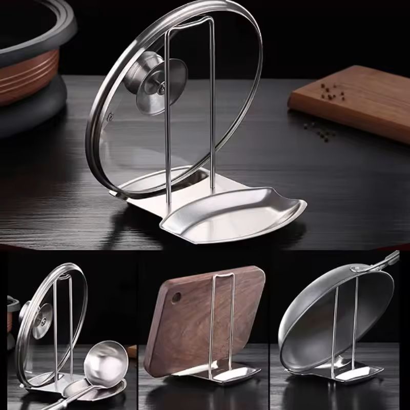 Stainless Steel Pot Lid  Spoon Holder Stand  Kitchen Organizer Rack 5
